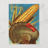 Retro Thanksgiving Turkije Feestdagenkaart (Voorkant)