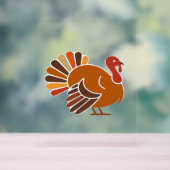 Retro Thanksgiving Turkije – Herfst Harvest Design Acryl Bord (Neutraal)