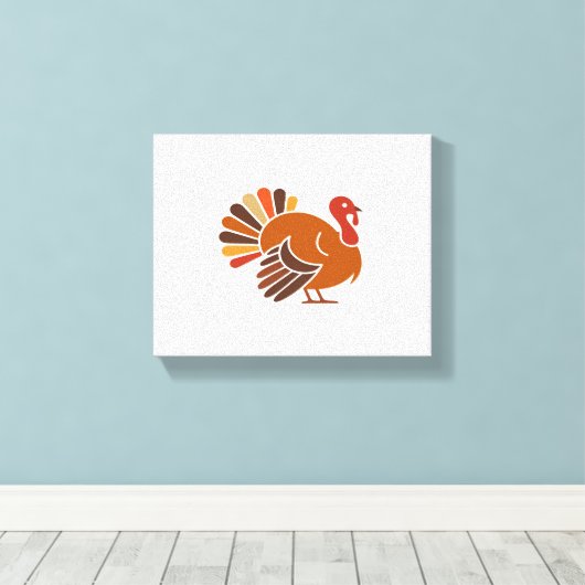Retro Thanksgiving Turkije – Herfst Harvest Design Canvas Afdruk (Insitu (Houten vloer))