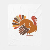 Retro Thanksgiving Turkije – Herfst Harvest Design Fleece Deken (Voorkant)