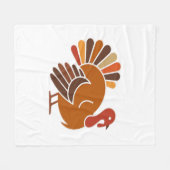 Retro Thanksgiving Turkije – Herfst Harvest Design Fleece Deken (Voorkant (Horizontaal))