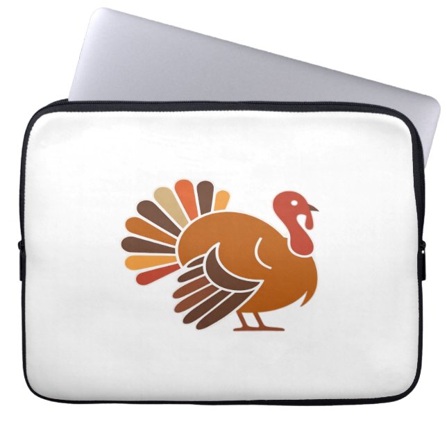 Retro Thanksgiving Turkije – Herfst Harvest Design Laptop Sleeve (Voorkant)