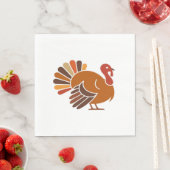 Retro Thanksgiving Turkije – Herfst Harvest Design Servet (Insitu)