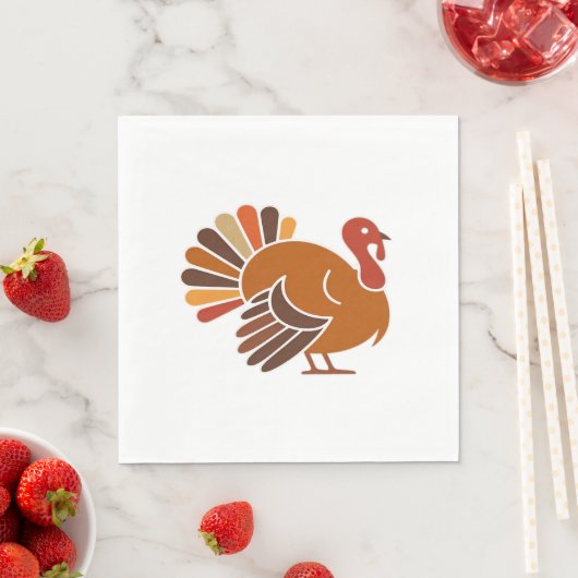 Retro Thanksgiving Turkije – Herfst Harvest Design Servet (Insitu)