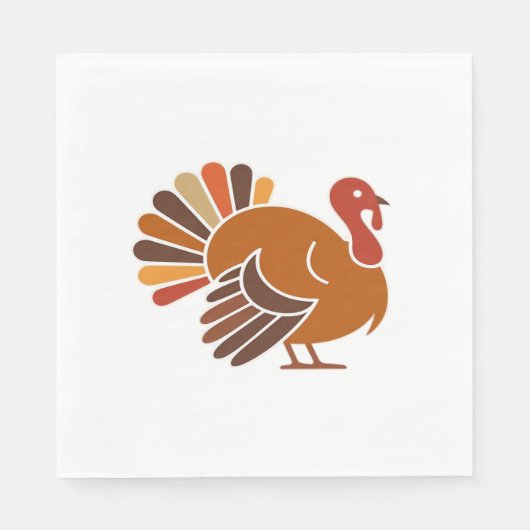 Retro Thanksgiving Turkije – Herfst Harvest Design Servet (Voorkant)