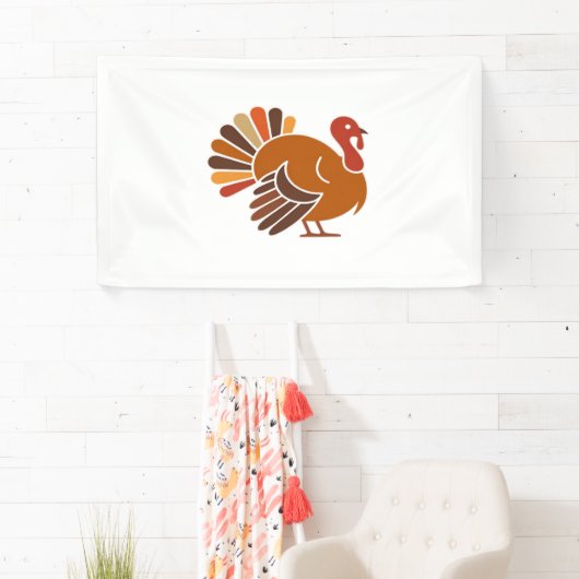 Retro Thanksgiving Turkije – Herfst Harvest Design Spandoek (Insitu)