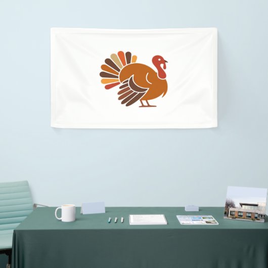 Retro Thanksgiving Turkije – Herfst Harvest Design Spandoek (Beurs)