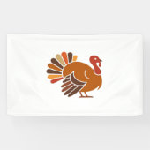 Retro Thanksgiving Turkije – Herfst Harvest Design Spandoek (Horizontaal)