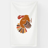 Retro Thanksgiving Turkije – Herfst Harvest Design Spandoek (Verticaal)