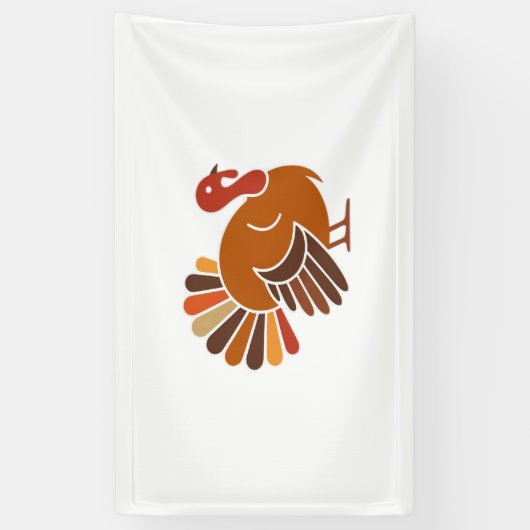 Retro Thanksgiving Turkije – Herfst Harvest Design Spandoek (Verticaal)