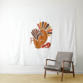 Retro Thanksgiving Turkije – Herfst Harvest Design Wandkleed (In Situ (horizontaal))