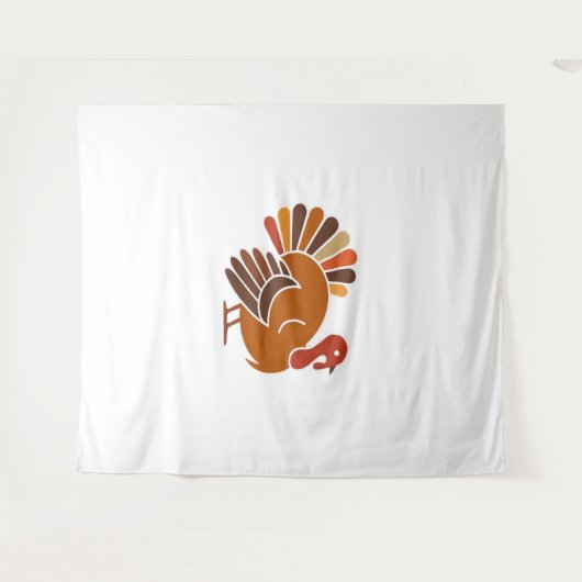 Retro Thanksgiving Turkije – Herfst Harvest Design Wandkleed (Voorkant (horizontaal))