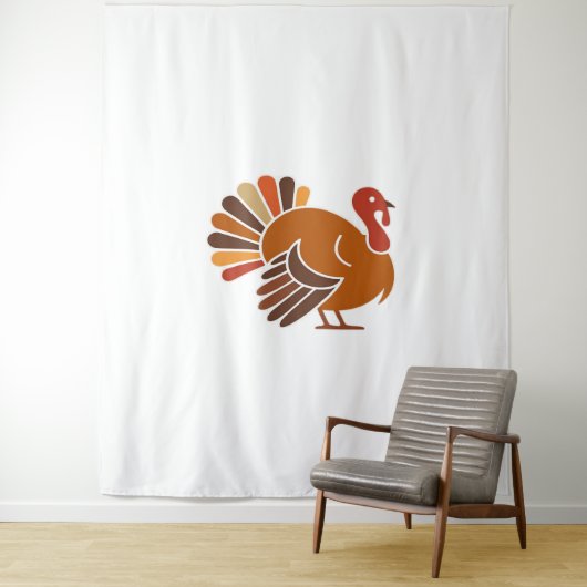Retro Thanksgiving Turkije – Herfst Harvest Design Wandkleed (In situ)