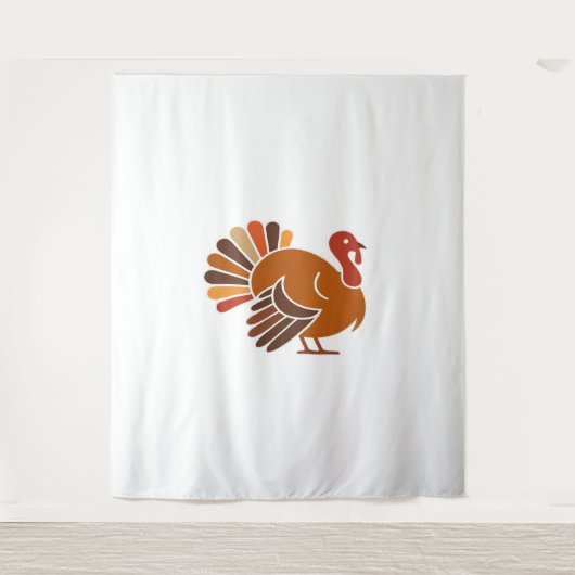 Retro Thanksgiving Turkije – Herfst Harvest Design Wandkleed (Voorkant)