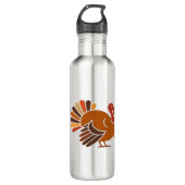Retro Thanksgiving Turkije – Herfst Harvest Design Waterfles (Voorkant)