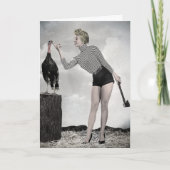 Retro Thanksgiving Turkije Kaart (Voorkant)