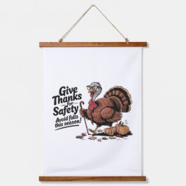 Retro Thanksgiving Turkije Safety – Geef Bedankt Hangend Wandkleed