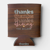 Retro Thanksgiving Typografie Mahogany Wood Blikjeskoeler (Voorkant)