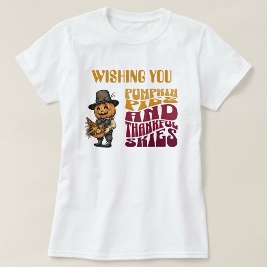 Retro Thanksgiving Vibes T-shirt (Design voorkant)