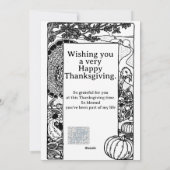 Retro Thanksgiving Wensen Maze en Hoorn van Overvl Feestdagenkaart (Achterkant)