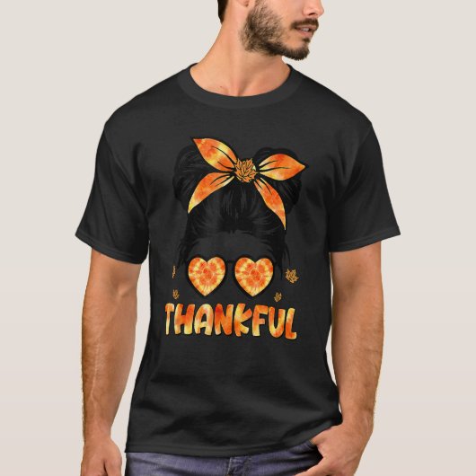Retro Thanksgiving Women Autumn Fall Leaves Thankf T-shirt (Voorkant)