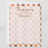 Retro Thanksgiving Woordspel kaart (Voorkant)