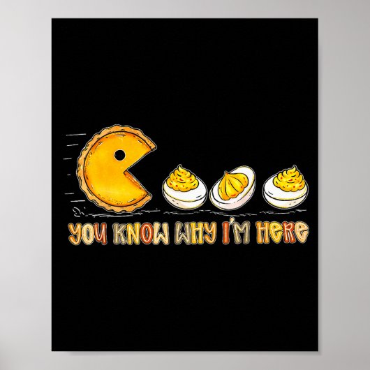 Retro Thanksgiving You Know Why Im Here Deviled Eg Poster (Voorkant)