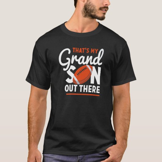 Retro That's My Grandson Out There American Footba T-shirt (Voorkant)
