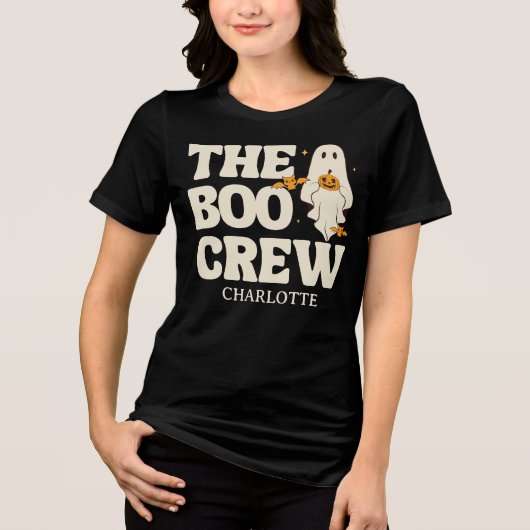  Retro The Boo Crew Spooky Halloween Tri-Blend Shirt (Voorkant)