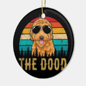 Retro The Dood Goldendole Dog mama Dad Keramisch Ornament (Links)