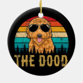 Retro The Dood Goldendole Dog mama Dad Keramisch Ornament (Achterkant)