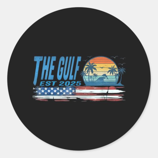 Retro The Gulf Est 2025 Women Men  Ronde Sticker (Voorkant)