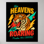 Retro The Heavens Are Roaring Believer Bible Verse Poster (Voorkant)