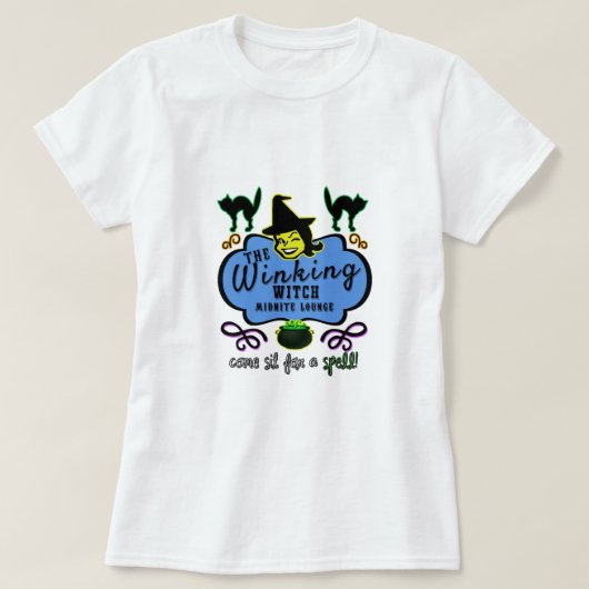 Retro The Winking Witch Lounge T-shirt (Design voorkant)