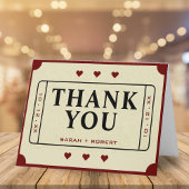 Retro Theater Film Ticket Stub Bruiloft Bedankkaart