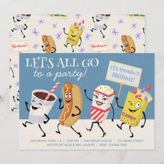 Retro Theater Laten we allemaal naar een feestje g Kaart
