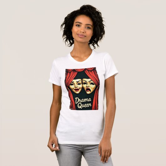 Retro Theatre Masks Ontwerp. T-shirt (Voorkant volledig)