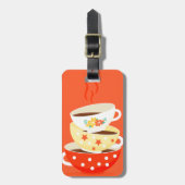 Retro thee theekbekers bagagelabel (Voorkant verticaal)