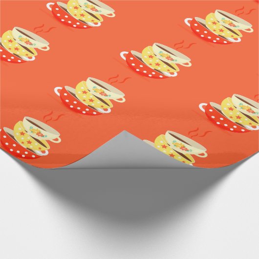 Retro thee  theekbekers cadeaupapier (Hoek)