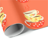 Retro thee  theekbekers cadeaupapier (Rol Hoek)