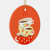 Retro thee  theekbekers keramisch ornament (Rechts)