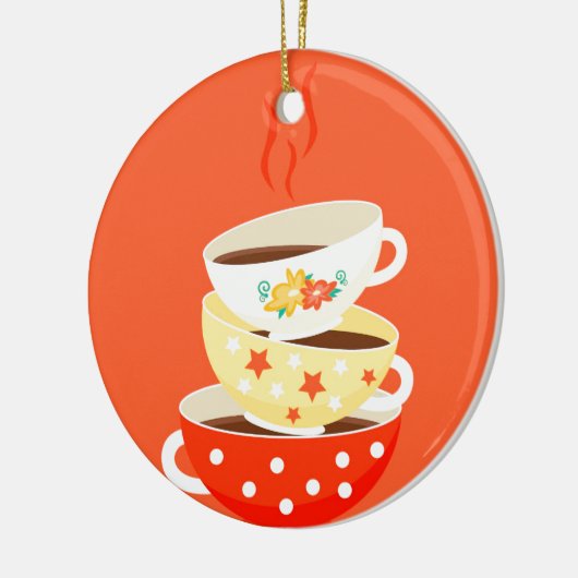 Retro thee  theekbekers keramisch ornament (Links)