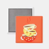 Retro thee  theekbekers magneet (Voorkant / Achterkant)