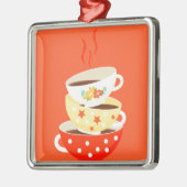 Retro thee  theekbekers metalen ornament (Links)