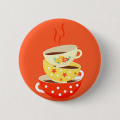 Retro thee  theekbekers ronde button 5,7 cm (Voorkant)