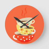 Retro thee  theekbekers ronde klok (Voorkant)