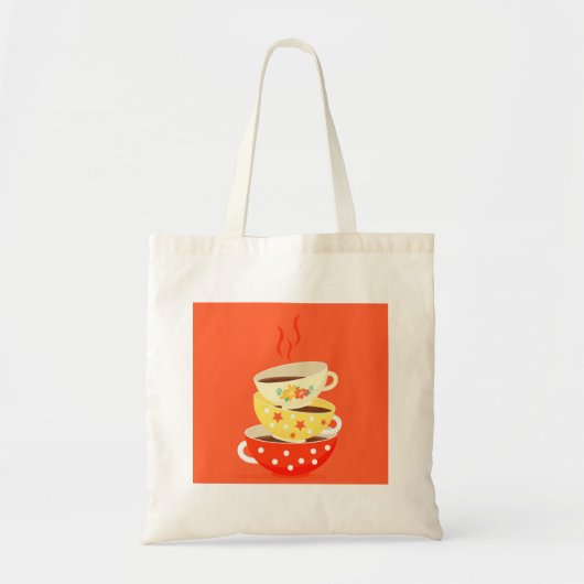 Retro thee  theekbekers tote bag (Voorkant)