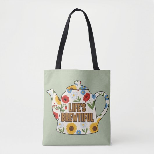Retro theepot leven's prachtige ontwerp tote bag (Voorkant)