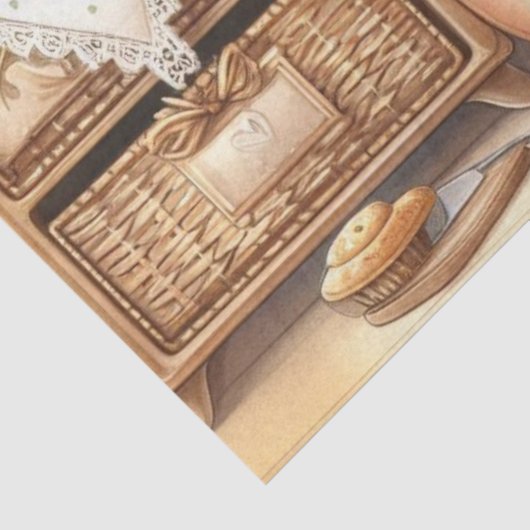 Retro theepotten en zonnebloemen Keuken Waterverf Tissuepapier (Detail)