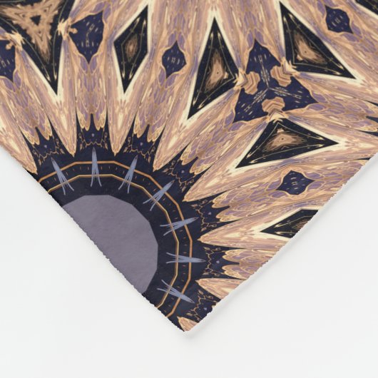 Retro-thema Bold Grey & Brown Blooms Fleece Deken (Hoek)